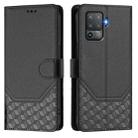 For OPPO F19 Pro / Reno5 F Honeycomb Embossing RFID Leather Phone Case(Black) - 2