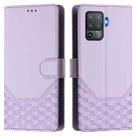 For OPPO F19 Pro / Reno5 F Honeycomb Embossing RFID Leather Phone Case(Light Purple) - 2