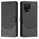 For OPPO Find X5 Honeycomb Embossing RFID Leather Phone Case(Black) - 2