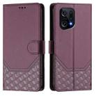 For OPPO Find X5 Honeycomb Embossing RFID Leather Phone Case(Violet) - 2