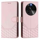 For OPPO Find X6 Honeycomb Embossing RFID Leather Phone Case(Pink) - 2