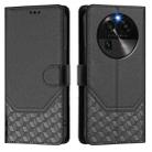 For OPPO Find X6 Honeycomb Embossing RFID Leather Phone Case(Black) - 2