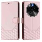 For OPPO Find X6 Pro Honeycomb Embossing RFID Leather Phone Case(Pink) - 2