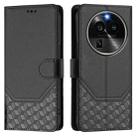 For OPPO Find X6 Pro Honeycomb Embossing RFID Leather Phone Case(Black) - 2