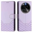 For OPPO Find X6 Pro Honeycomb Embossing RFID Leather Phone Case(Light Purple) - 2