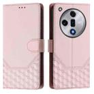 For OPPO Find X7 Honeycomb Embossing RFID Leather Phone Case(Pink) - 2