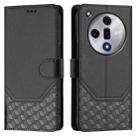 For OPPO Find X7 Honeycomb Embossing RFID Leather Phone Case(Black) - 2