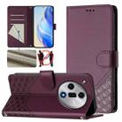 For OPPO Find X7 Honeycomb Embossing RFID Leather Phone Case(Violet) - 1