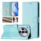 For OPPO Find X7 Ultra Honeycomb Embossing RFID Leather Phone Case(Mint Green) - 1