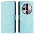 For OPPO Find X7 Ultra Honeycomb Embossing RFID Leather Phone Case(Mint Green) - 2