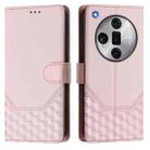 For OPPO Find X7 Ultra Honeycomb Embossing RFID Leather Phone Case(Pink) - 2