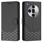 For OPPO Find X7 Ultra Honeycomb Embossing RFID Leather Phone Case(Black) - 2