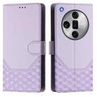 For OPPO Find X7 Ultra Honeycomb Embossing RFID Leather Phone Case(Light Purple) - 2