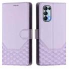 For OPPO Reno5 / Find X3 Lite Honeycomb Embossing RFID Leather Phone Case(Light Purple) - 2