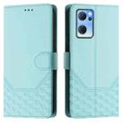 For OPPO Reno7 5G Global / Find X5 Lite Honeycomb Embossing RFID Leather Phone Case(Mint Green) - 2