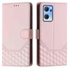 For OPPO Reno7 5G Global / Find X5 Lite Honeycomb Embossing RFID Leather Phone Case(Pink) - 2