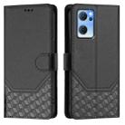 For OPPO Reno7 5G Global / Find X5 Lite Honeycomb Embossing RFID Leather Phone Case(Black) - 2