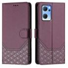 For OPPO Reno7 5G Global / Find X5 Lite Honeycomb Embossing RFID Leather Phone Case(Violet) - 2