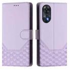 For OPPO Reno8 T 4G Honeycomb Embossing RFID Leather Phone Case(Light Purple) - 2