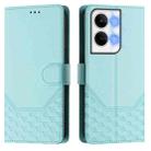 For OPPO Reno9 5G / Reno9 Pro 5G Honeycomb Embossing RFID Leather Phone Case(Mint Green) - 2