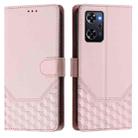 For OPPO Reno9 A Honeycomb Embossing RFID Leather Phone Case(Pink) - 2