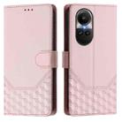 For OPPO Reno10 / Reno10 Pro Global Honeycomb Embossing RFID Leather Phone Case(Pink) - 2