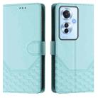 For OPPO Reno11 F 5G Global Honeycomb Embossing RFID Leather Phone Case(Mint Green) - 2