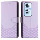 For OPPO Reno11 F 5G Global Honeycomb Embossing RFID Leather Phone Case(Light Purple) - 2