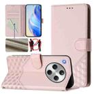 For OPPO Find X8 Honeycomb Embossing RFID Leather Phone Case(Pink) - 1