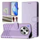 For OPPO Find X8 Honeycomb Embossing RFID Leather Phone Case(Light Purple) - 1