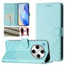 For OPPO Find X8 Pro Honeycomb Embossing RFID Leather Phone Case(Mint Green) - 1