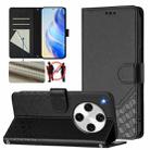 For OPPO Find X8 Pro Honeycomb Embossing RFID Leather Phone Case(Black) - 1
