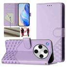 For OPPO Find X8 Pro Honeycomb Embossing RFID Leather Phone Case(Light Purple) - 1