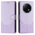 For OPPO A5 Pro China Honeycomb Embossing RFID Leather Phone Case(Light Purple) - 2