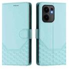 For OPPO Reno13 F 5G Honeycomb Embossing RFID Leather Phone Case(Mint Green) - 2