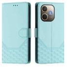 For OPPO A5 Pro 5G Global Honeycomb Embossing RFID Leather Phone Case(Mint Green) - 2