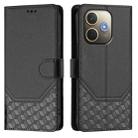 For OPPO A5 Pro 5G Global Honeycomb Embossing RFID Leather Phone Case(Black) - 2