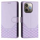 For OPPO A5 Pro 5G Global Honeycomb Embossing RFID Leather Phone Case(Light Purple) - 2