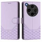 For OPPO Find X8 Ultra 5G Honeycomb Embossing RFID Leather Phone Case(Light Purple) - 2