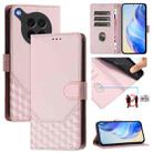 For OPPO Find X8s 5G Honeycomb Embossing RFID Leather Phone Case(Pink) - 1