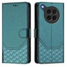 For OPPO Find X8s 5G Honeycomb Embossing RFID Leather Phone Case(Peacock Green) - 2