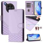 For OPPO Find X8s 5G Honeycomb Embossing RFID Leather Phone Case(Light Purple) - 1