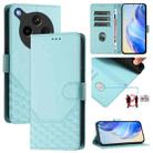 For OPPO Find X8s+ 5G Honeycomb Embossing RFID Leather Phone Case(Mint Green) - 1