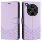 For OPPO Find X8s+ 5G Honeycomb Embossing RFID Leather Phone Case(Light Purple) - 2