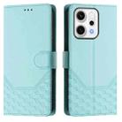 For OPPO Reno14 Global Honeycomb Embossing RFID Leather Phone Case(Mint Green) - 2
