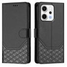 For OPPO Reno14 Global Honeycomb Embossing RFID Leather Phone Case(Black) - 2