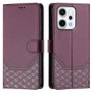 For OPPO Reno14 Global Honeycomb Embossing RFID Leather Phone Case(Violet) - 2