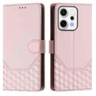 For OPPO Reno14 Pro Global Honeycomb Embossing RFID Leather Phone Case(Pink) - 2