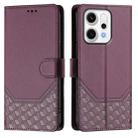 For OPPO Reno14 Pro Global Honeycomb Embossing RFID Leather Phone Case(Violet) - 2