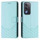For OPPO A5 5G / A3 Pro 5G Global Honeycomb Embossing RFID Leather Phone Case(Mint Green) - 2